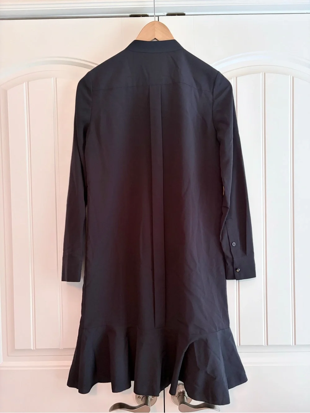Tory Burch Jane Navy Blue Ruffle Shirt Dress Women’s Size 0 Long Sleeve